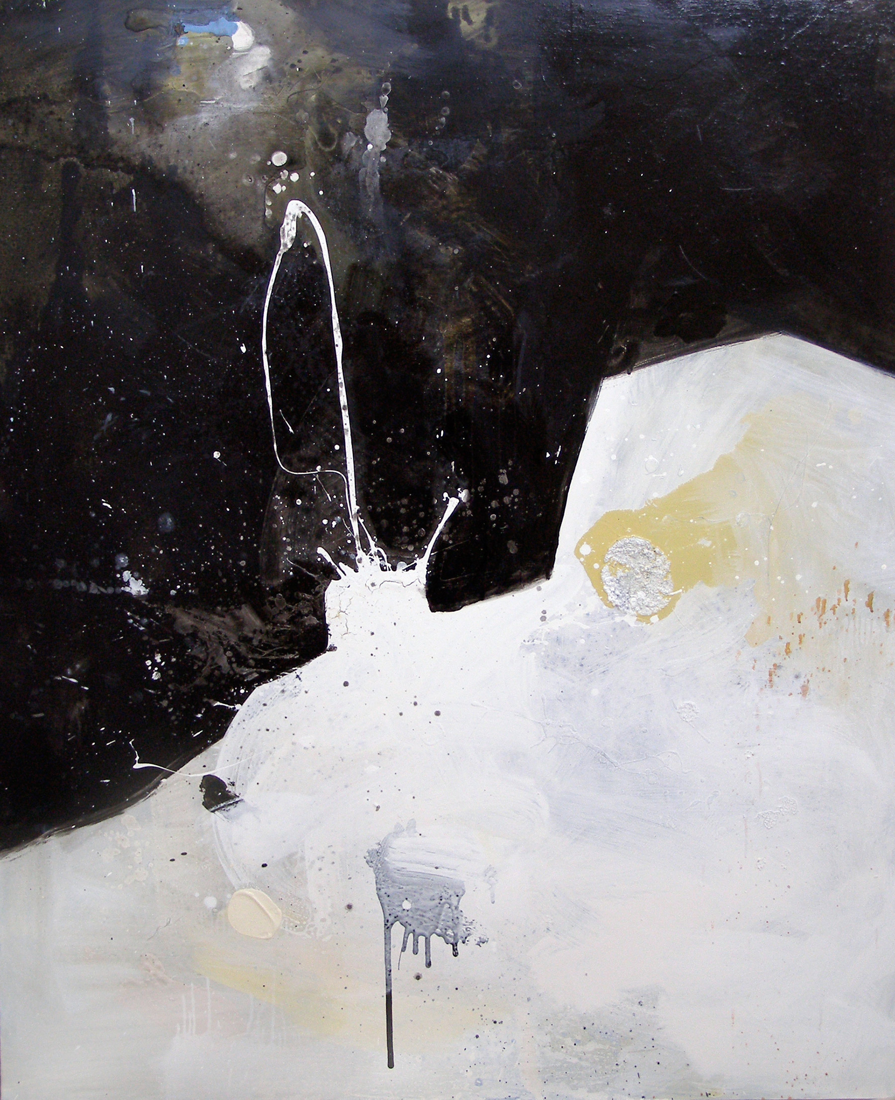 Black and white volcano, 120x100cm, Mixed technique on canvas, 2010