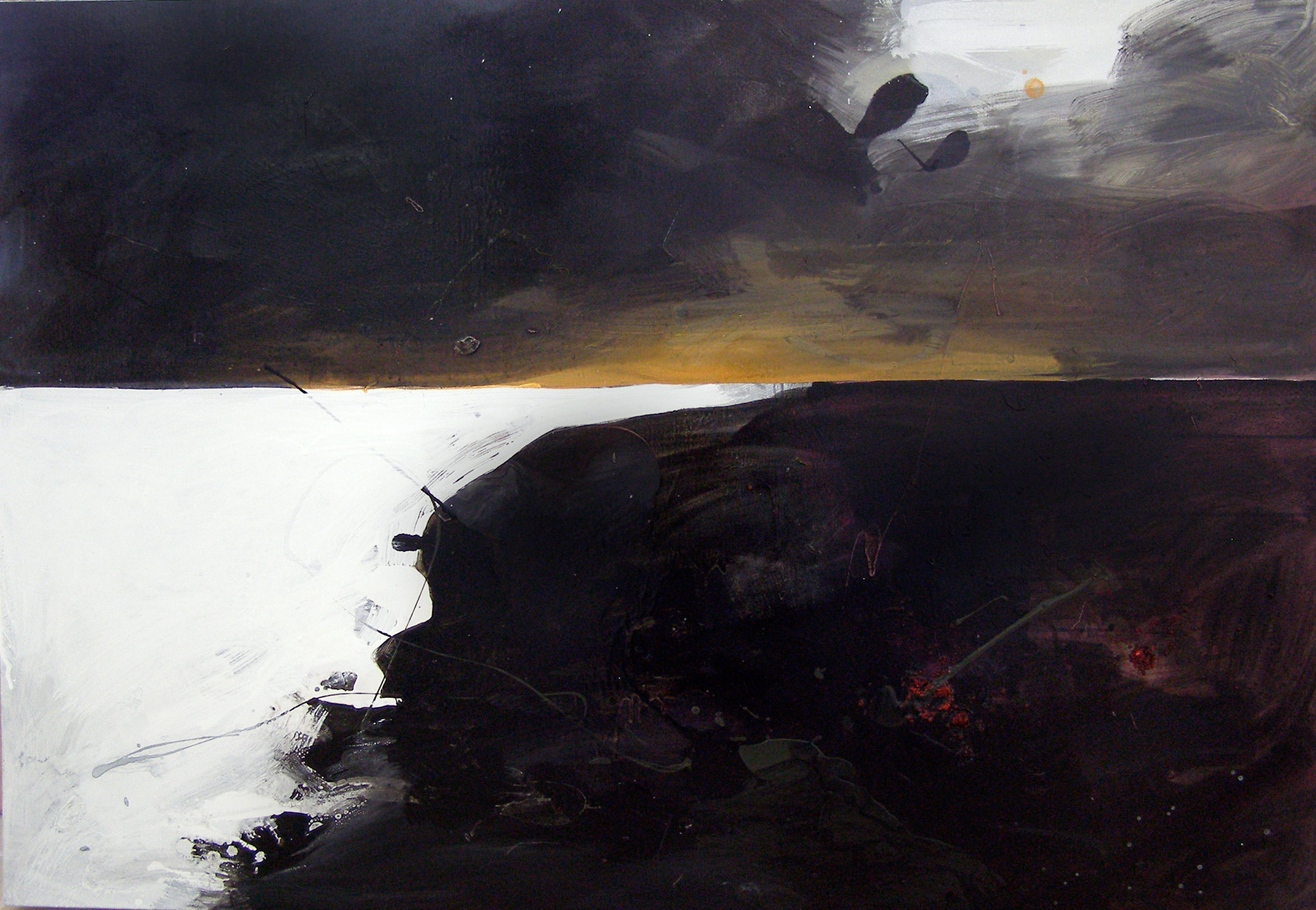 Black and white Landscape, 90x130cm Mixed technique on canvas, 2011