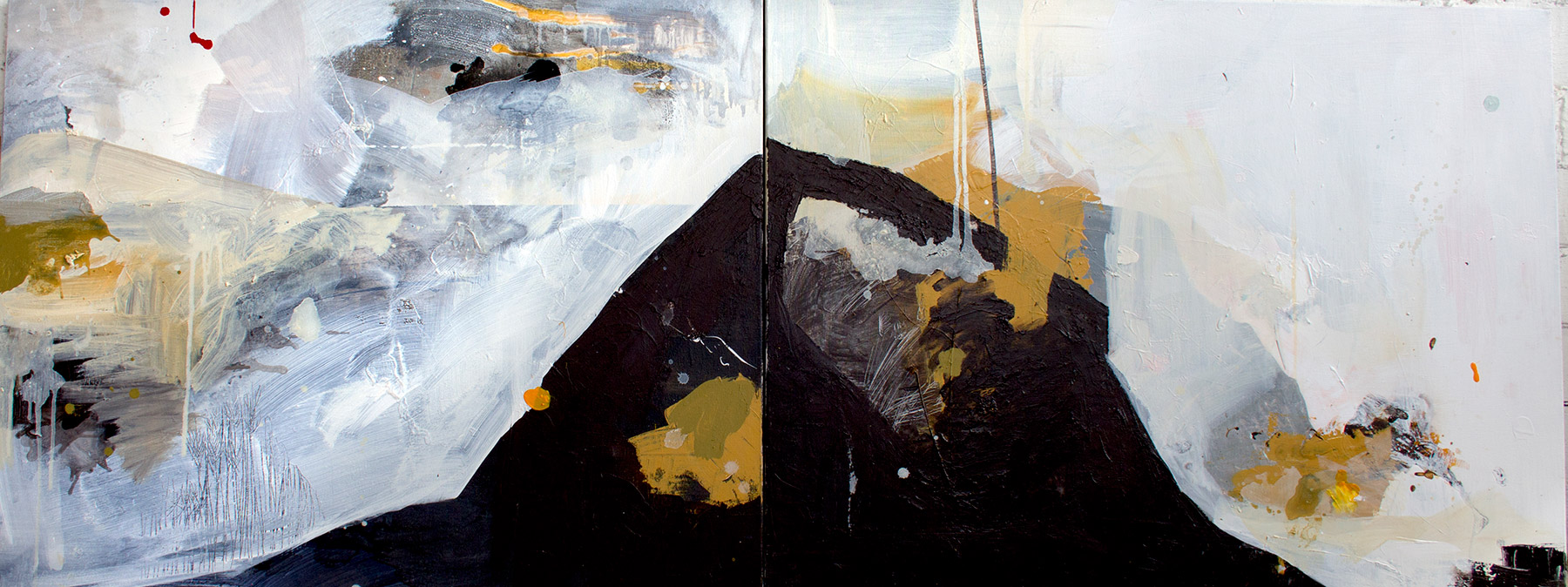 Landscape #32 (diptych) 70x180cm Mixed technique on canvas, 2019