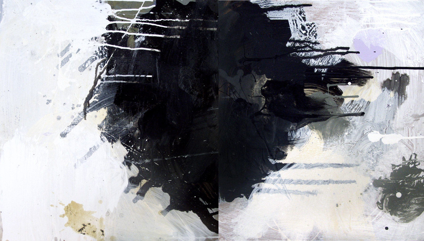 Untitled #04 (diptych) 54x95cm, Mixed technique on wooden panel, 2010