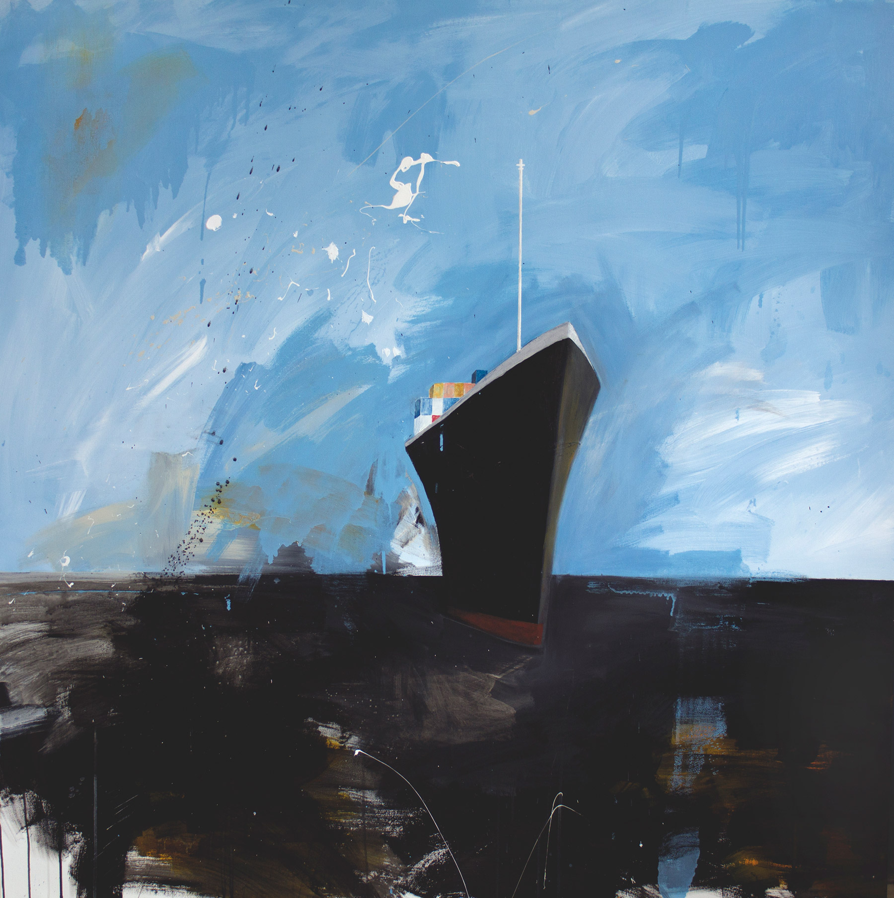 Ship #07 150x150cm, mixed technique on canvas, 2016