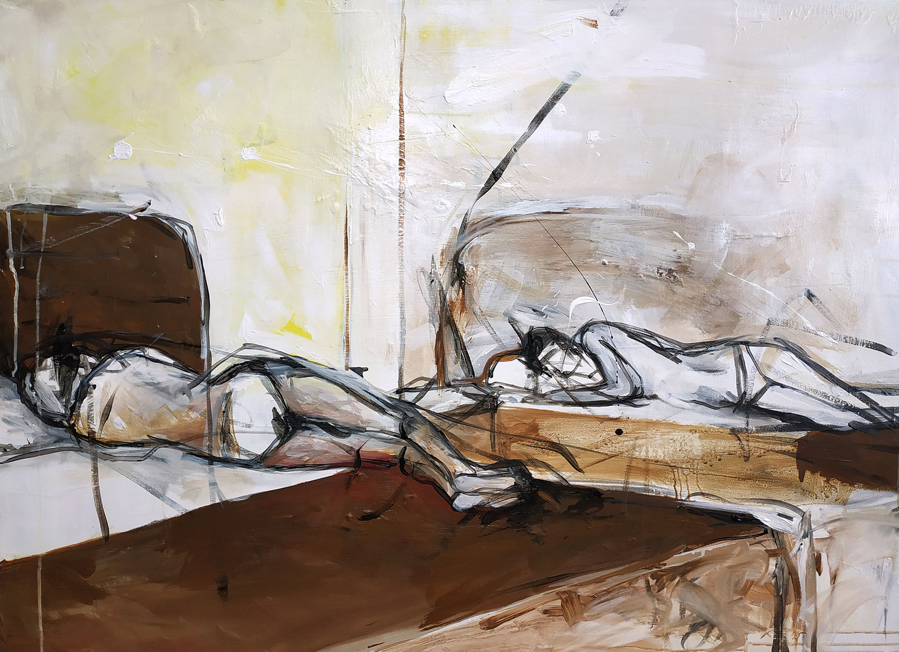 Sleeping, 80x110 cm Acrylic on canvas, 2019