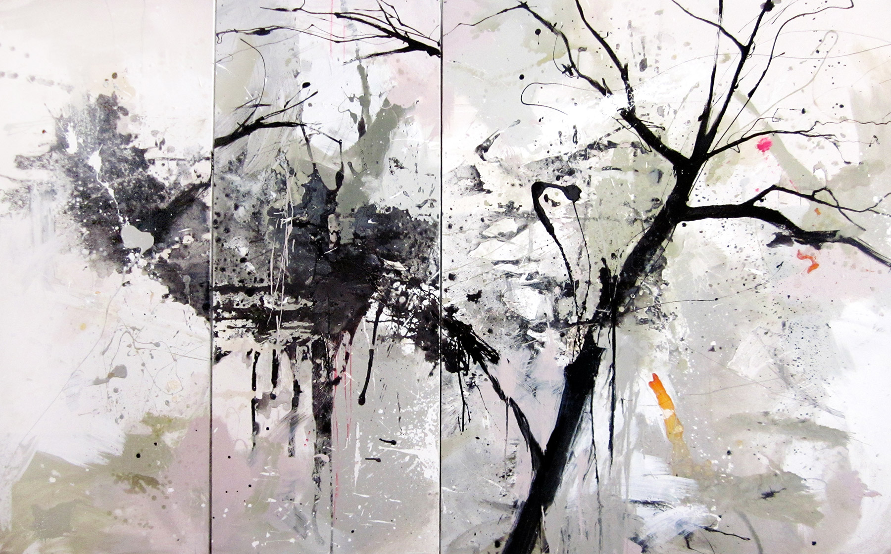 Untitled #17 (triptych) 150x240cm, mixed technique on canvas, 2010