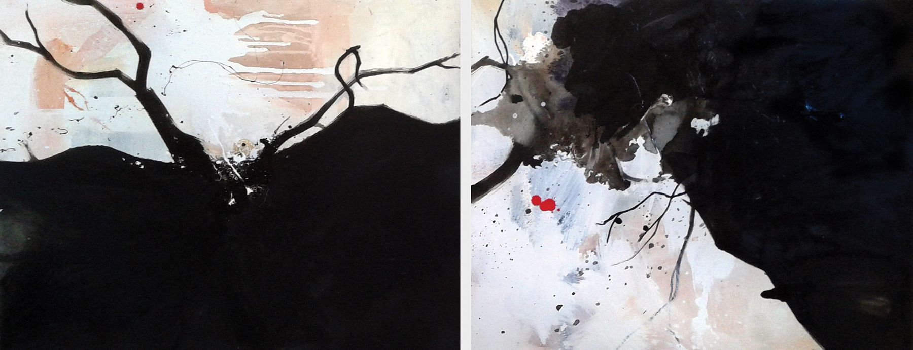 Untitled #45 (diptych) 73x184cm Mixed technique on canvas, 2015